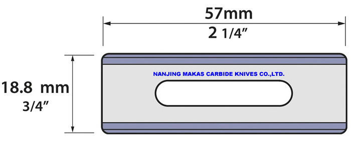 Carbide Slotted Razor Blade Rounded Corners