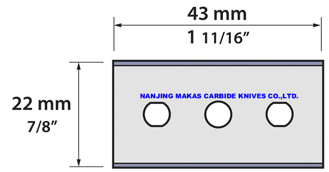 3 Hole Carbide Razor Blades, Three Hole Razor Blades